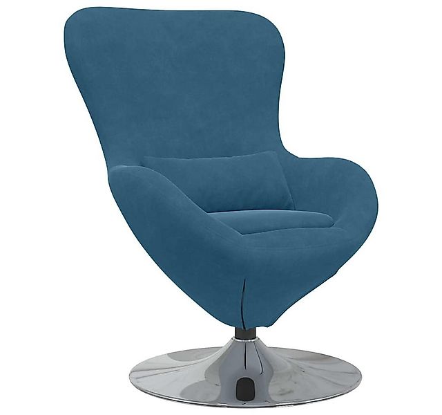 vidaXL Sessel Eiersessel Blau 63 x 73 x 90 cm Samt (1-St) günstig online kaufen