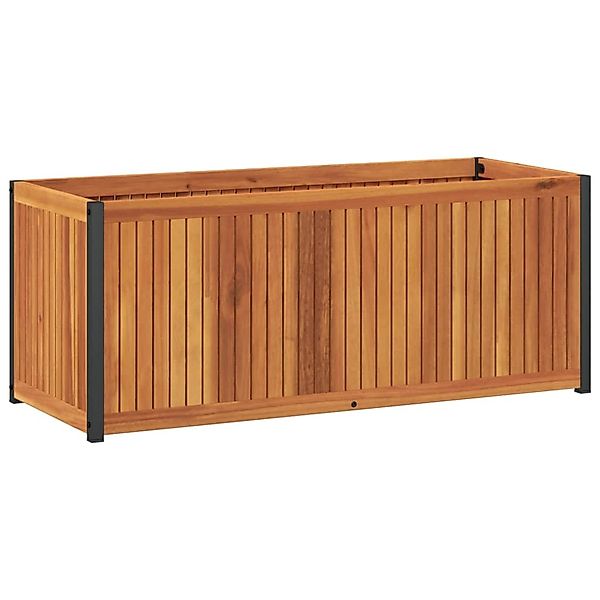 vidaXL Pflanzkübel 110x45x44 cm Massivholz Akazie und Stahl 367612 günstig online kaufen