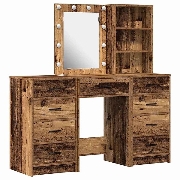 vidaXL Schminktisch 3-Tlg Braun 40 x 41 x 135 cm Holzwerkstoff 3334225 günstig online kaufen