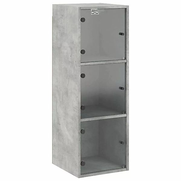 vidaXL Wandschrank mit Glastüren Betongrau 35x37x100 cm günstig online kaufen