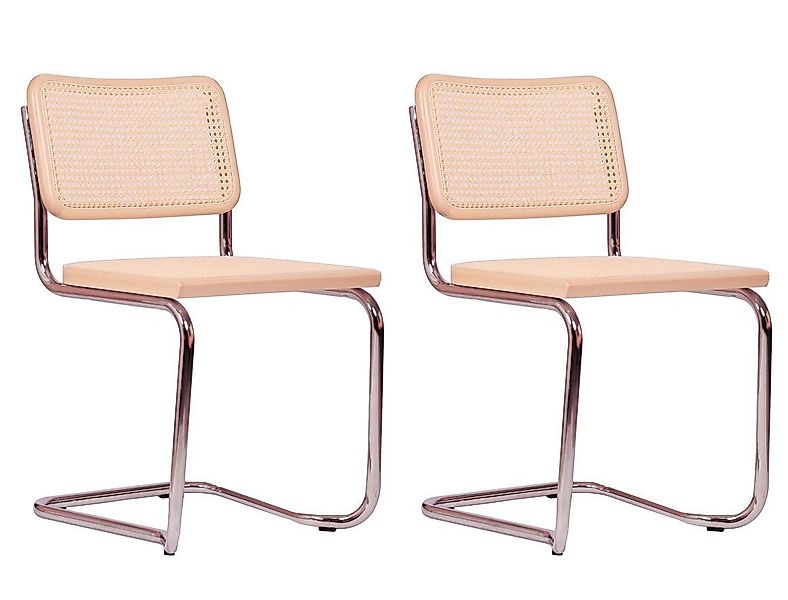 pemora Freischwinger Schwingstuhl Stapelstuhl 2-er Set JENA Wiener Geflecht günstig online kaufen