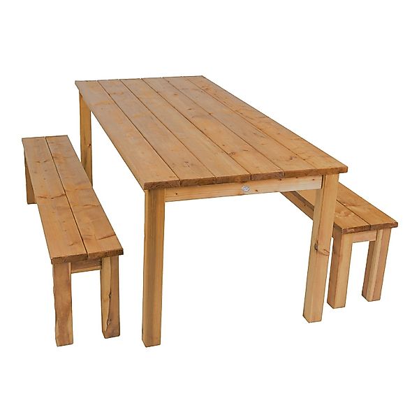 Axi Picknicktisch Louise Holz 200 cm x 78 cm Braun mit Bänken günstig online kaufen