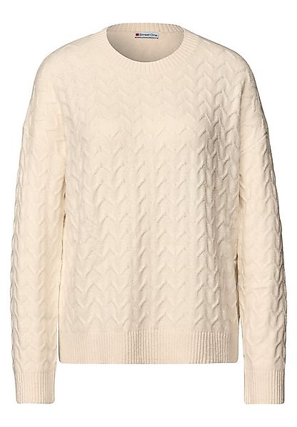 STREET ONE Strickpullover - modischer Zopfstrick Pullover günstig online kaufen