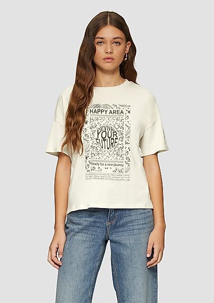 QS Kurzarmshirt Loose Fit-Shirt mit platziertem günstig online kaufen
