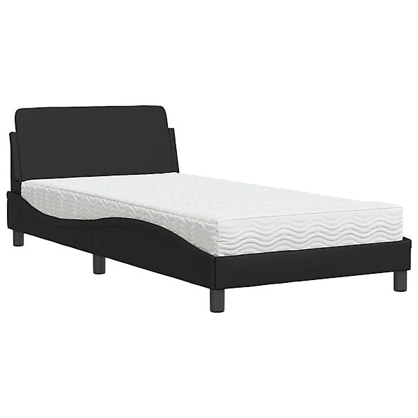 vidaXL Bett mit Matratze Schwarz 100x200 cm Kunstleder2009986 günstig online kaufen