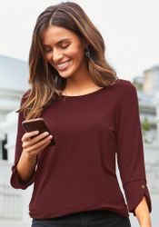 Vivance Rundhalsshirt "mit goldfarbenem Zierknopf am Ausschnitt" 2er-Pack, günstig online kaufen