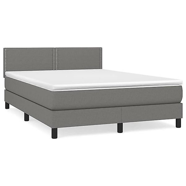 vidaXL Boxspringbett mit Matratze Dunkelgrau 140x200 cm Stoff1398759 günstig online kaufen