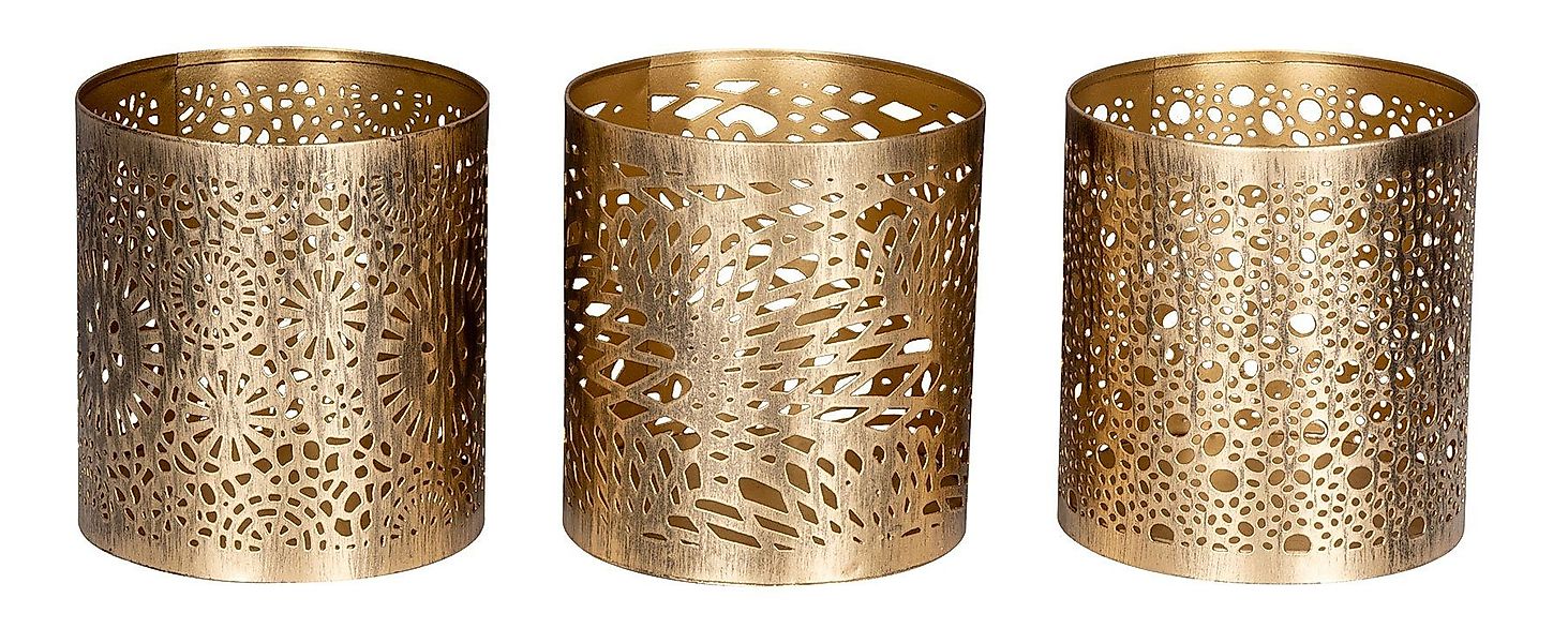 Levandeo® Teelichthalter, 3er Set Windlicht H11cm günstig online kaufen