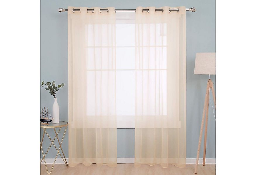 Deconovo Vorhang Transparent Voile Gardinen mit Ösen Wohnzimer Ösenvorhang günstig online kaufen