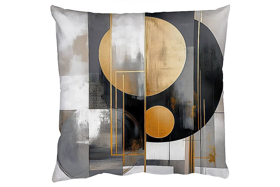 MuchoWow Dekokissen Abstrakt - Gold - Silber - Formen - Ästhetisch - Modern günstig online kaufen