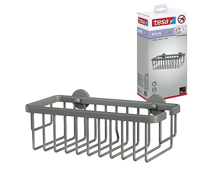 tesa Duschregal MOON Duschkorb ohne Bohren - 9,2 x 25 x 12,5 cm, Packung, s günstig online kaufen