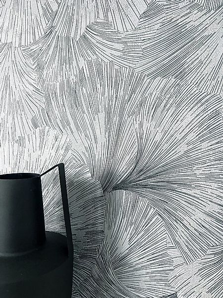 Newroom Vliestapete Neriah Grey Tapete Mustertapete Dschungel,Palmen,Blätte günstig online kaufen