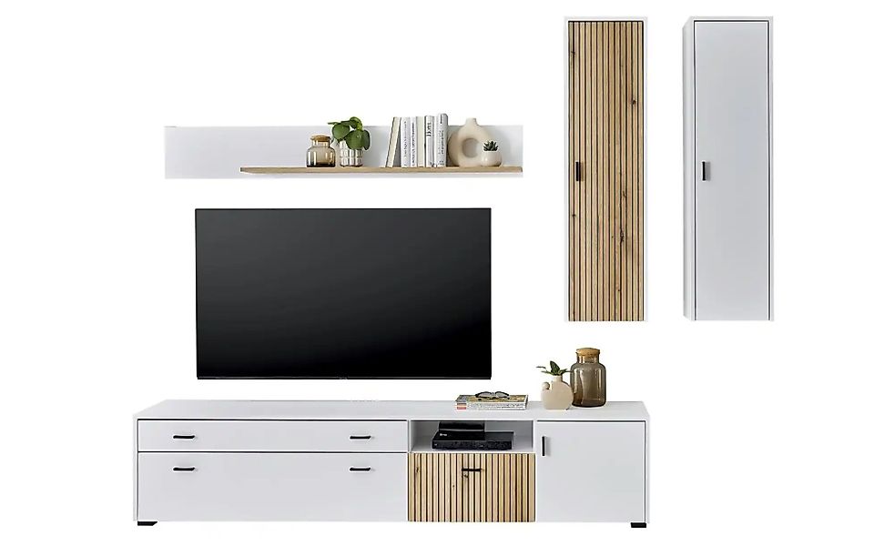 INOSIGN Wohnwand "HUDSON" Set, 4 Stk. tlg. mit moderner Rillenoptik, Griffe günstig online kaufen