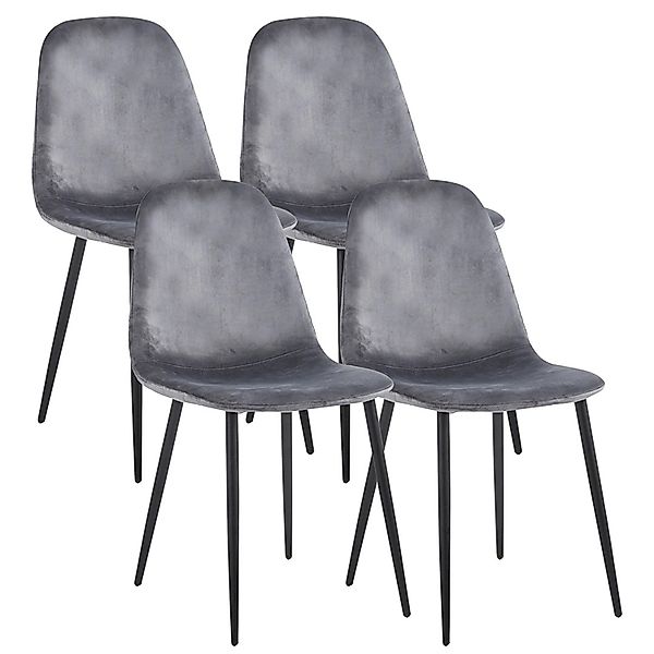 ebuy24 Fiolo4 Esszimmerstuhl Satz von 4 Stk Hellgrau günstig online kaufen