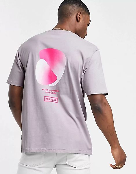 Only & Sons – Oversize-T-Shirt mit Rückenprint in Flieder-Lila günstig online kaufen