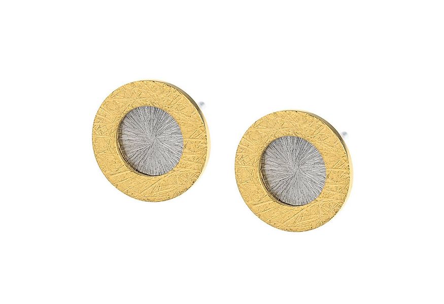 Ernstes Design Paar Ohrstecker poliert / gekratzt günstig online kaufen