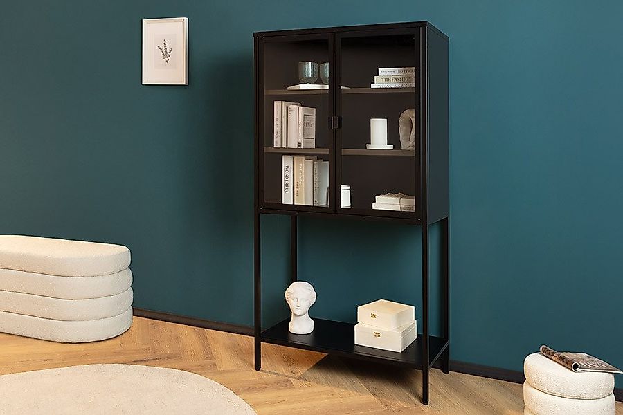 riess-ambiente Vitrine DURA STEEL 150cm schwarz · Highboard aus Metall &amp; Gl günstig online kaufen