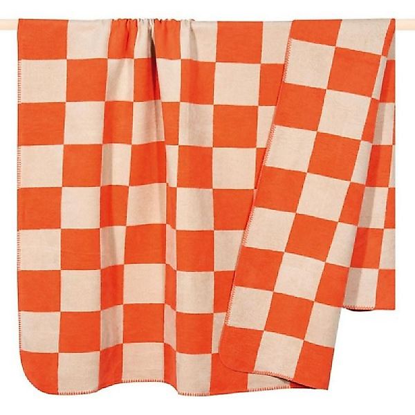 Wohndecke Decke Chess Karomuster Sand Orange günstig online kaufen