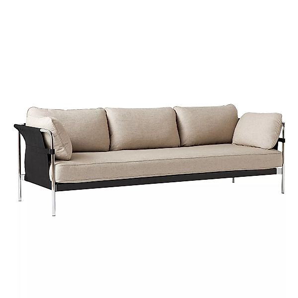 HAY - Can 2.0 3-Sitzer Sofa Gestell Stahl verchromt - hellbraun/Stoff Romo günstig online kaufen