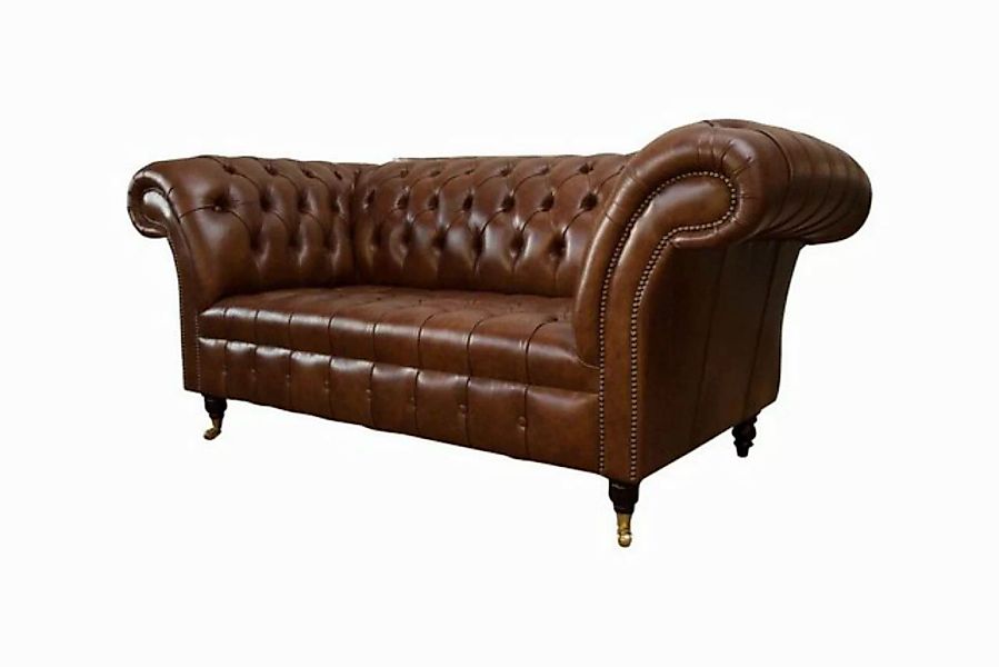 JVmoebel Sofa Luxus Sofa 2 Sitzer Sofas Braun Leder Design Möbel Stil Polst günstig online kaufen