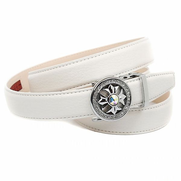 Anthoni Crown Ledergürtel, 2,4 cm femininer Ledergürtel in weiß günstig online kaufen