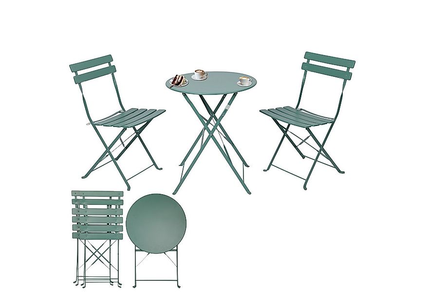Albatros International Balkonset Bistroset 3-teilig Grün Bistrotisch 2 Stüh günstig online kaufen