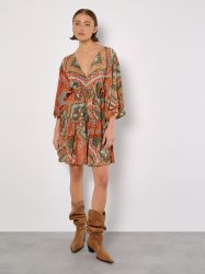 Apricot Minikleid Kaftan-Minikleid aus Satin mit günstig online kaufen