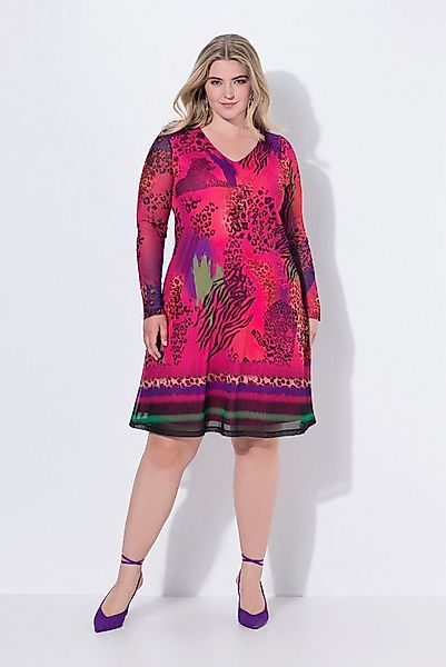 MIAMODA Jerseykleid Meshkleid A-Linie Mesh Animalprint günstig online kaufen