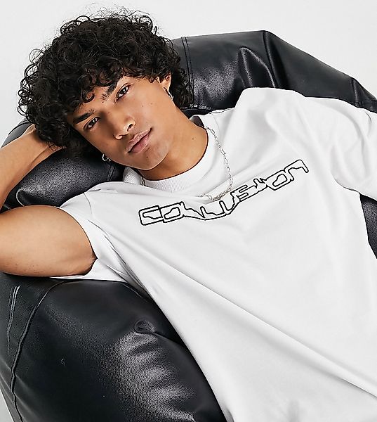 COLLUSION – T-Shirt in Weiß mit Logo günstig online kaufen
