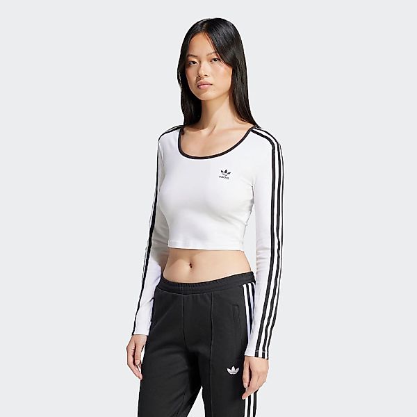 adidas Originals Langarmshirt "3S LS CROP" schmaler und kürzerer Schnitt, m günstig online kaufen