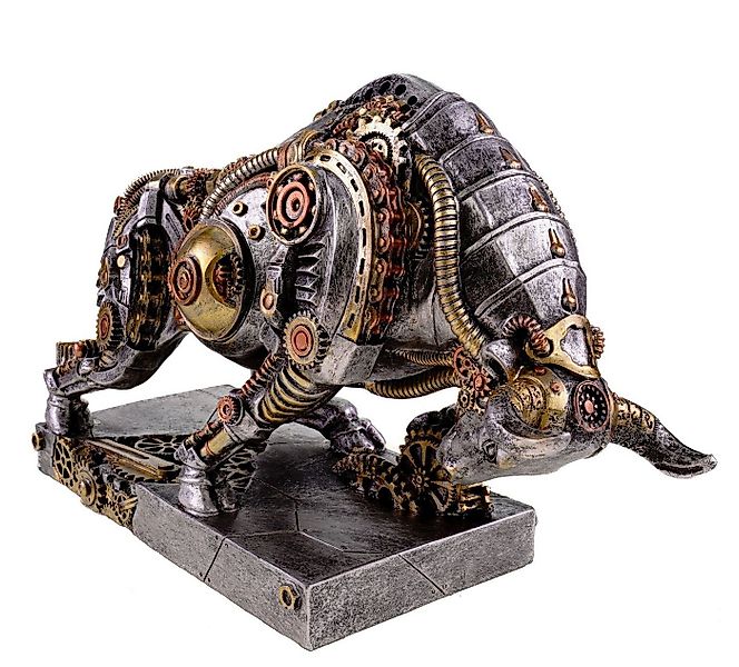 Kremers Schatzkiste Dekofigur Big Bull Stier Steampunk Handbemalte Dekofigu günstig online kaufen