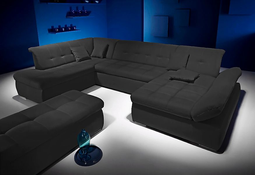 Home affaire Wohnlandschaft "U-Form" wahlweise mit Bett- und Armlehnfunktio günstig online kaufen