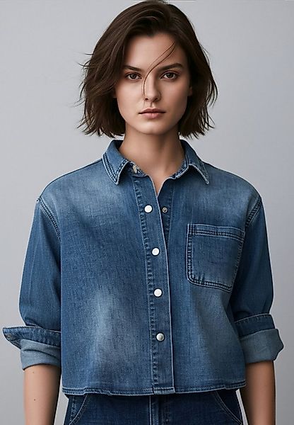 Andijamo-Fashion Jeansbluse SOFT DENIM Weiches elastisches Soft Denim günstig online kaufen