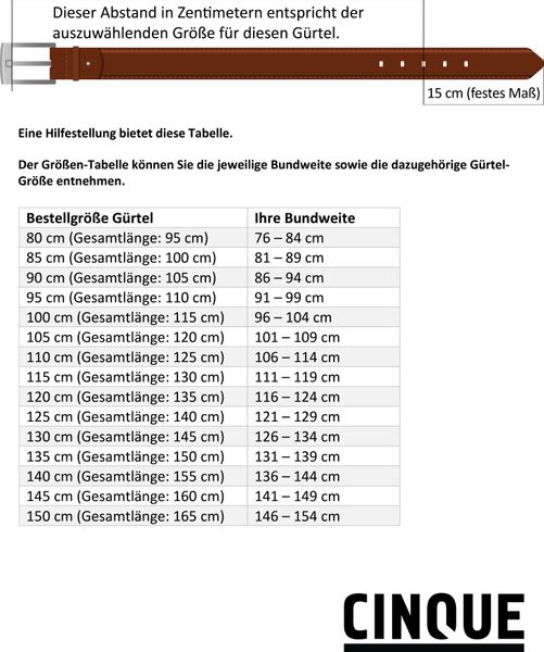 Cinque Ledergürtel BOSA mit Blindprägung und günstig online kaufen