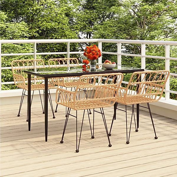 Vidaxl 5-tlg. Garten-essgruppe Poly Rattan günstig online kaufen