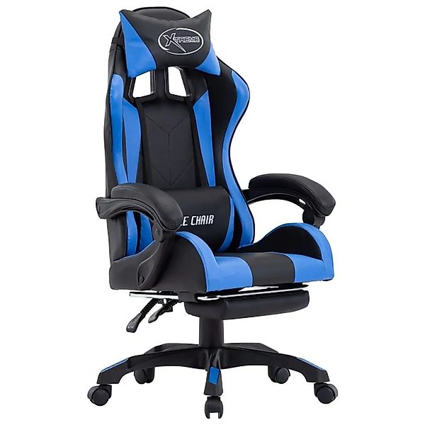 vidaXL Gaming-Stuhl mit Fußstütze Blau und Schwarz Kunstleder 287986 günstig online kaufen