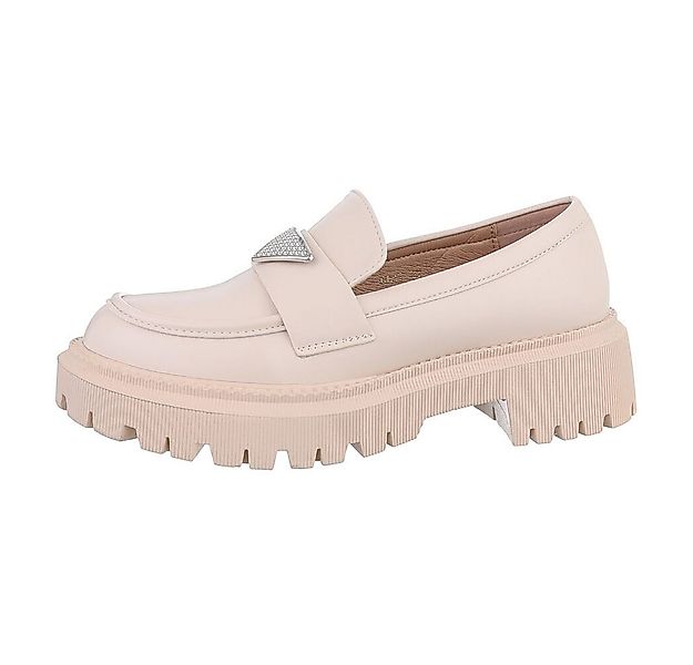 Ital-Design Damen Mokassins Freizeit Slipper (86188111) Blockabsatz Mokassi günstig online kaufen