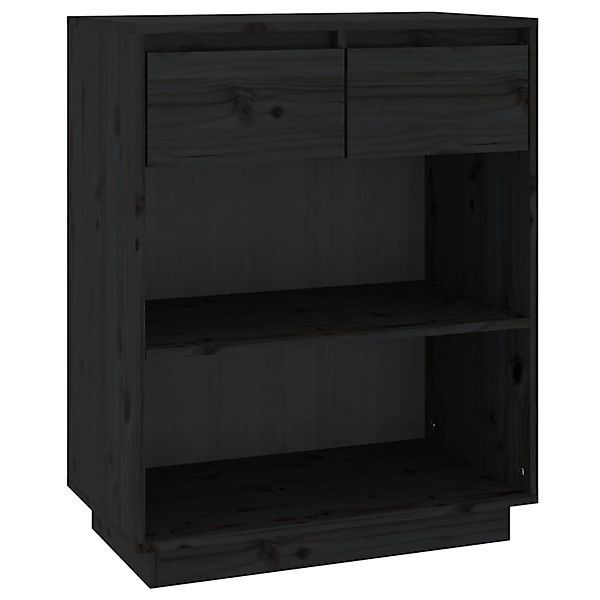 vidaXL Beistellschrank Schwarz 60x34x75 cm Massivholz Kiefer 813838 günstig online kaufen