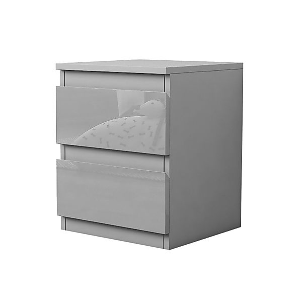 HTI-Living Nachtschrank Nachtschrank Kenji Hochglanz Grau günstig online kaufen