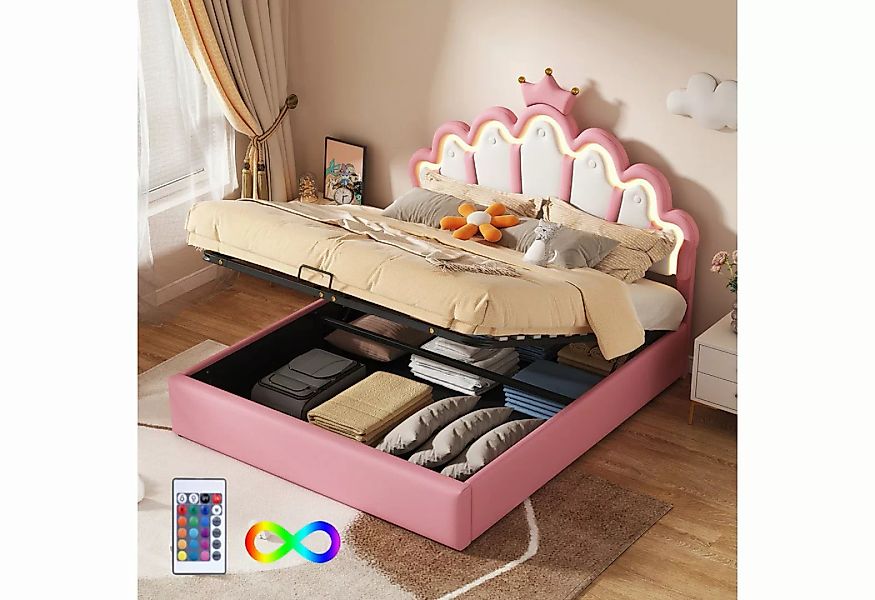 MODFU Polsterbett kronenförmiges Prinzessinnenbett, weiche Polsterung aus k günstig online kaufen