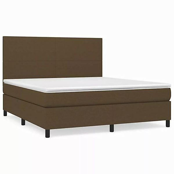 vidaXL Boxspringbett Boxspringbett mit Matratze Dunkelbraun 180x200 cm Stof günstig online kaufen