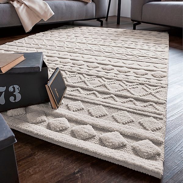 LUXOR living Wollteppich "Hägga" rechteckig 15 mm Höhe Handweb Teppich, rei günstig online kaufen