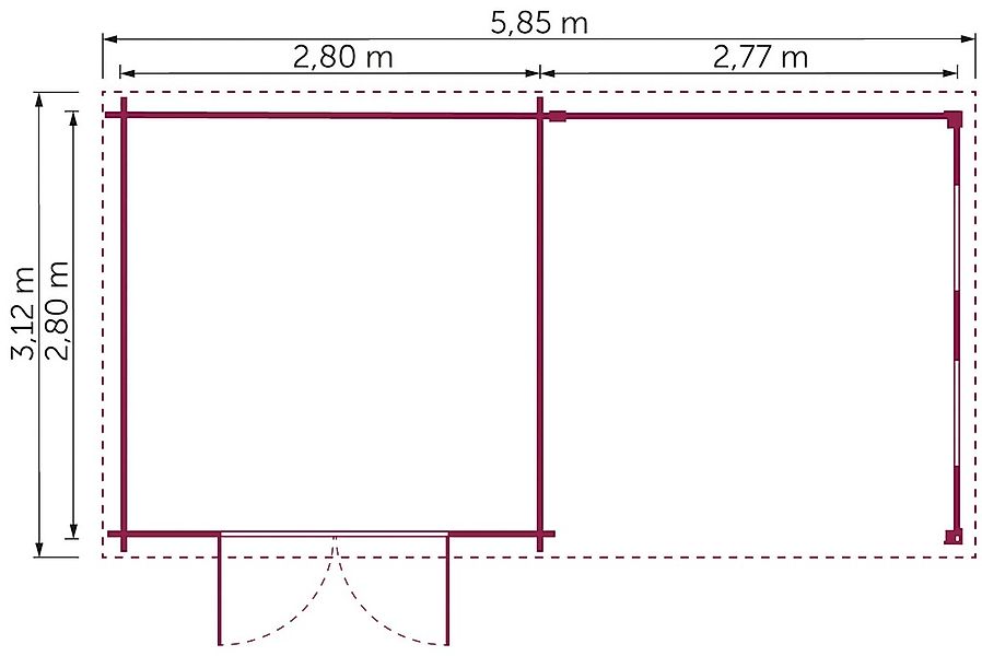 KONIFERA Gartenhaus "Acrux aus skandinavischem Fichtenholz, Wandstärke 28 m günstig online kaufen