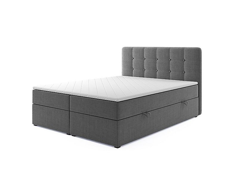 M-Punkt24 Boxspringbett Athen (180 x 200 cm, Grau oder Schwarz), inkl. Bett günstig online kaufen