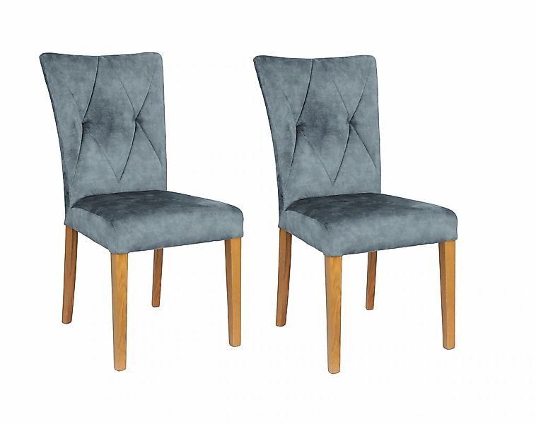 Home affaire 4-Fußstuhl "Diamond" (Set) 2 Stk. Samtvelours Sitz und Ruecken günstig online kaufen