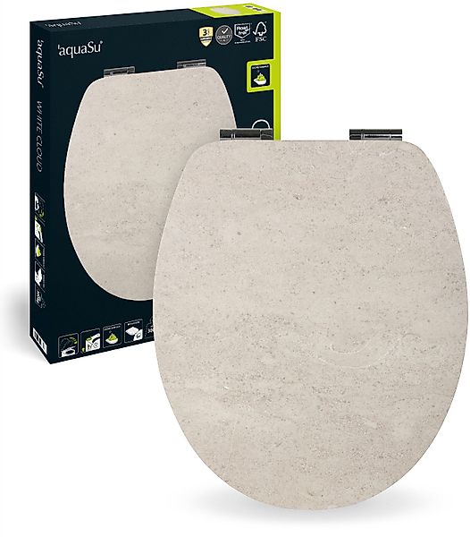Sitzplatz WC-Sitz Echtstein Sitze, Dekor White günstig online kaufen