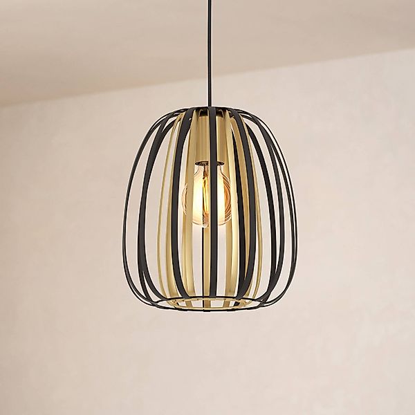 Hängeleuchte Encinitos, schwarz/messing, Ø 25,5 cm günstig online kaufen