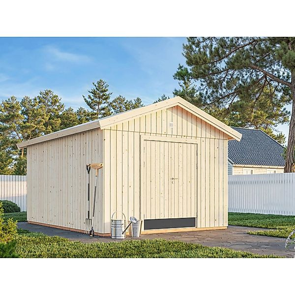 Palmako Martin Holz-Gartenhaus Natur Satteldach Unbehandelt 330 cm x 452 cm günstig online kaufen