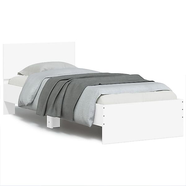 vidaXL Bettgestell mit Kopfteil und LED-Leuchten Weiß 90x200 cm 838806 günstig online kaufen