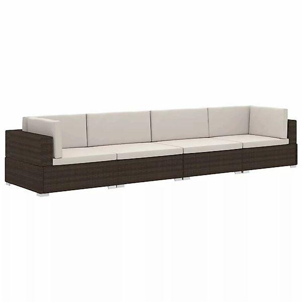 vidaXL Gartenlounge-Set 4-tlg. Garten-Sofagarnitur mit Auflagen günstig online kaufen